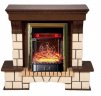 Каминокомплект Interflame Экстер средний дуб с очагом Majestic FX M Brass