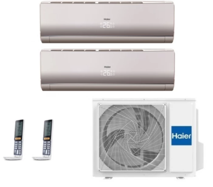Мульти сплит-система на 2 комнаты 25+35 м2 Haier AS09NS6ERA-G+AS12NS6ERA-G/2U40S2SM1FA Lightera Super Match