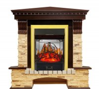 Каминокомплект Royal Flame Pierre Luxe сланец угловой с очагом Majestic FX M Brass