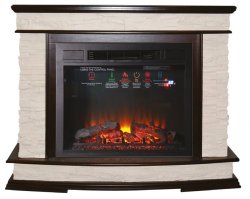 Каминокомплект Interflame Памир сланец коньячный дуб с очагом Sirius 30 LED FX Black