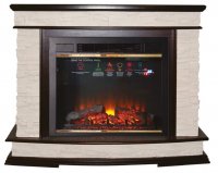 Каминокомплект Interflame Памир сланец коньячный дуб с очагом Sirius 30 LED FX Brass