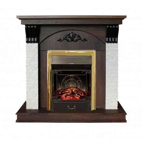 Каминокомплект RealFlame Corfino NT с очагом Majestic Lux Brass S