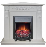 Каминокомплект RealFlame Dominica Corner STD/EUG WT с очагом Fobos Lux Black S