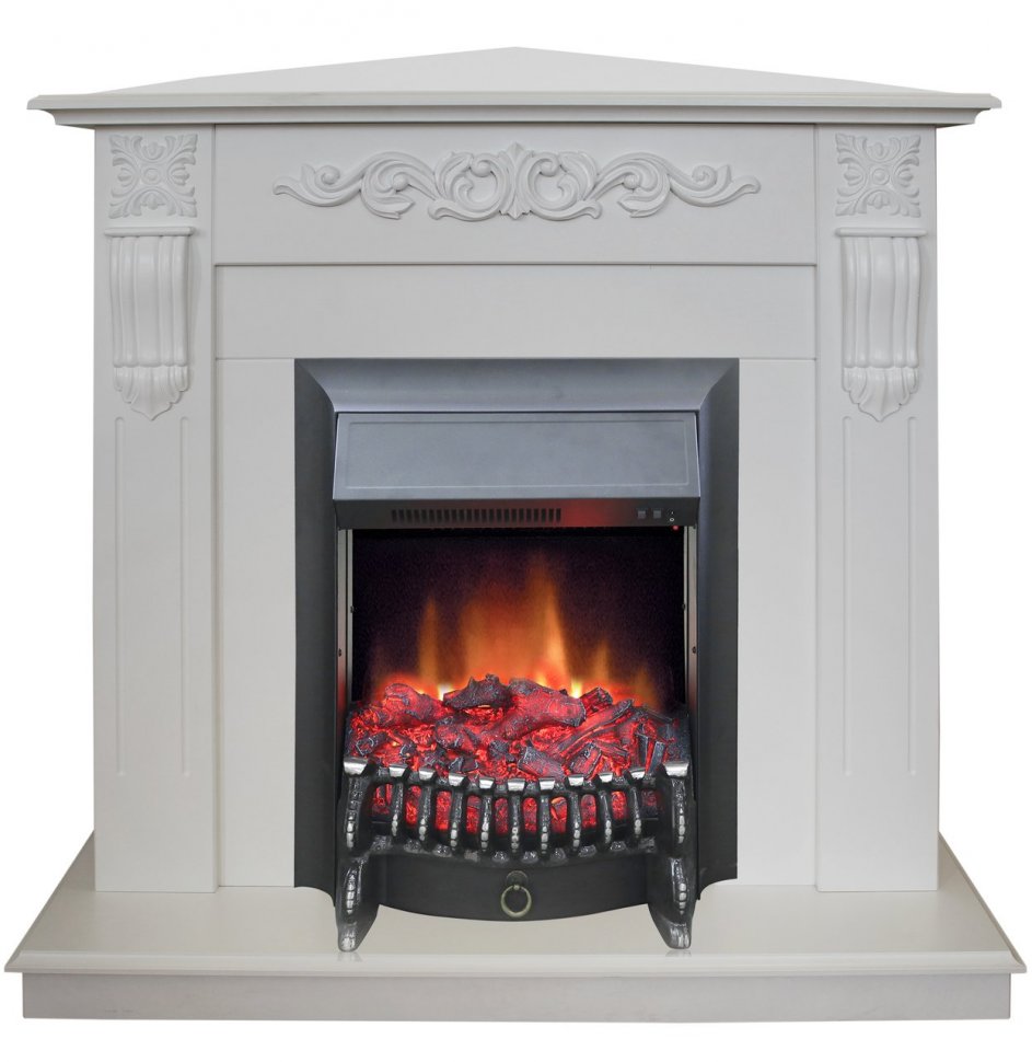 Каминокомплект RealFlame Dominica Corner STD/EUG WT с очагом Fobos Lux Black S