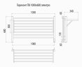 Электрический полотенцесушитель Terminus Горизонт П8 1000х600 sensor quick touch