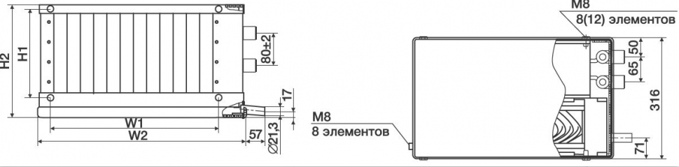 Фреоновый охладитель Shuft WHR-R 900х500/3