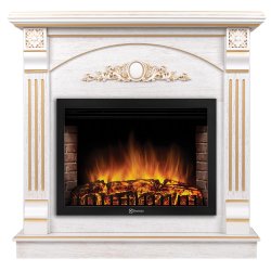 Каминокомплект Firelight Barocco 25 с очагом Electrolux EFP/P-2520LS белый дуб с золотой патиной