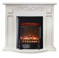 Каминокомплект Interflame Аспен белый патина с очагом Fobos FX M Black