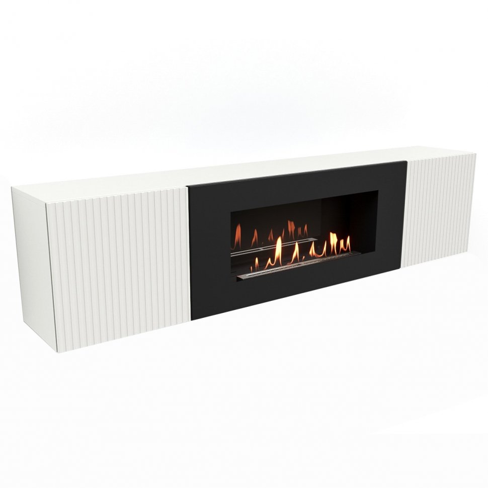 Тумба с биокамином Firelight BFP-P1700L белая