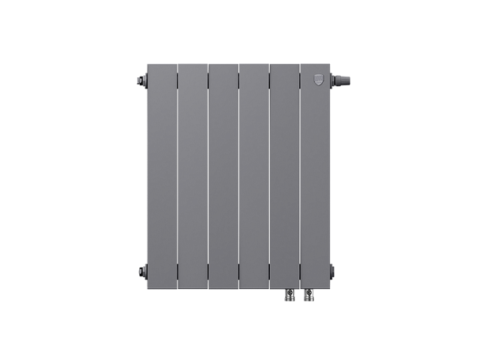 Биметаллический радиатор отопления Royal Thermo PianoForte 500 VDR80 6 секций Silver Satin