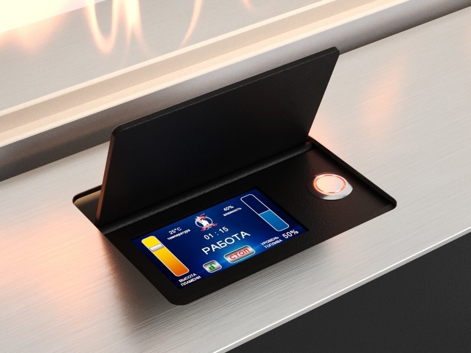Автоматический биокамин Lux Fire Smart Flame 1400 RC Inox