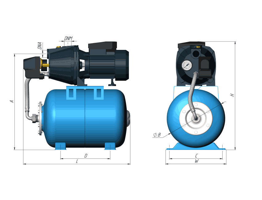 Насосная станция Unipump AUTO JET 60 S (бак 24 л)