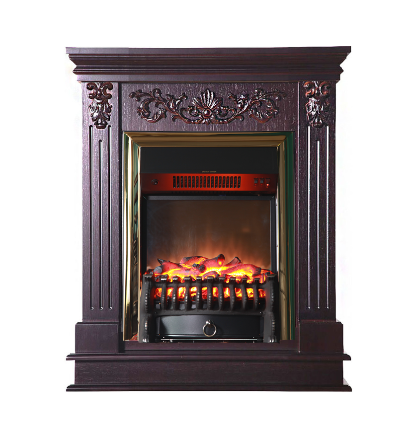 Каминокомплект Interflame Берта Люкс с очагом Fobos FX M Brass темный дуб