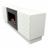 Тумба с биокамином Firelight BFP/P-1400V белый+набор керамических дров береза