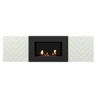 Тумба с биокамином Firelight BFP/P-1400V белый+набор керамических дров береза