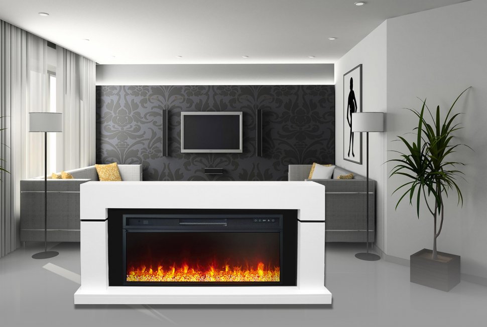 Каминокомплект Royal Flame Lindos с очагом Vision 42 LOG LED белый