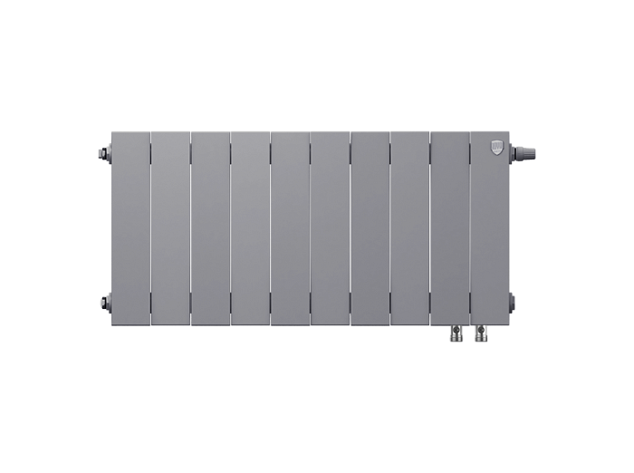 Биметаллический радиатор отопления Royal Thermo PianoForte 300 10 секций Silver Satin VDR