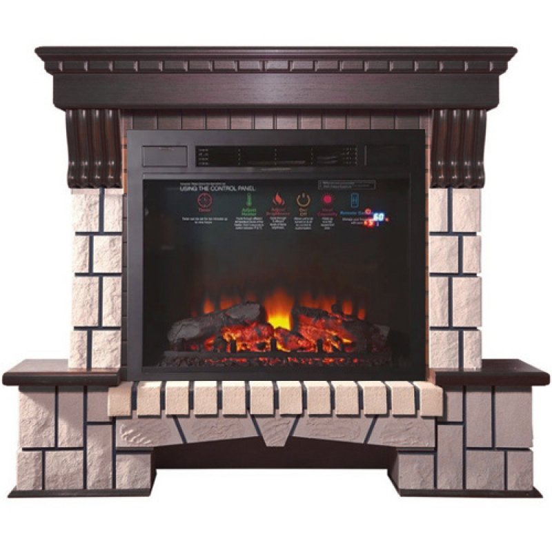Каминокомплект Interflame Экстер темный дуб с очагом Sirius 30 LED FX Black