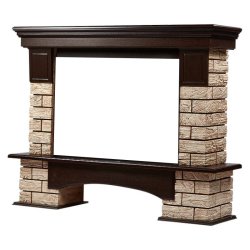 Портал Firelight Forte Wood 30 камень коричневый/шпон темный дуб
