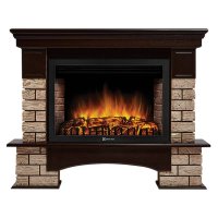 Каминокомплект Firelight Forte Wood 30 с очагом Electrolux EFP/P-3020LS камень коричневый/шпон темный дуб
