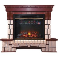 Каминокомплект Interflame Экстер махагон с очагом Sirius 30 LED FX Brass