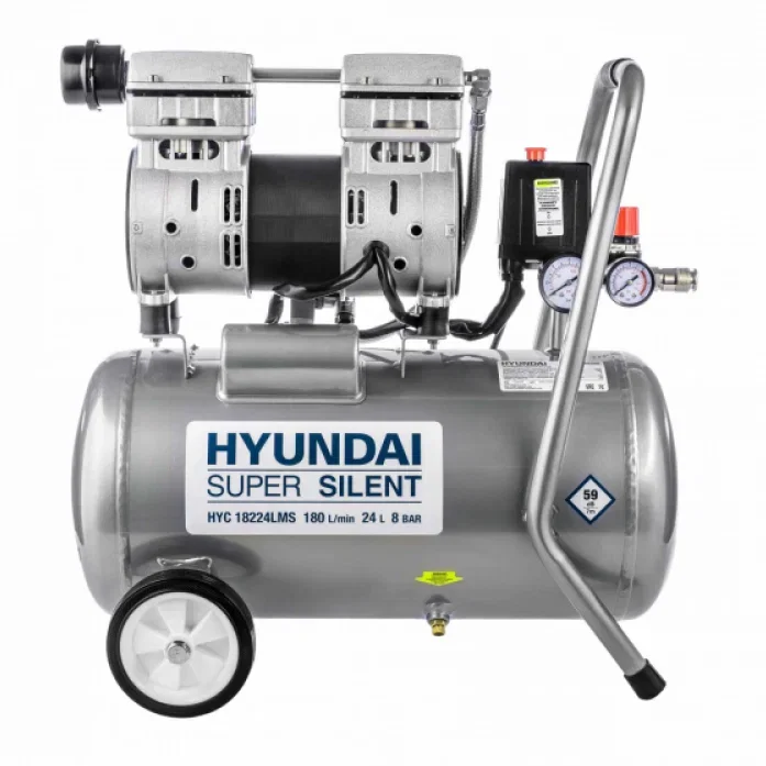 Компрессор безмасляный HYUNDAI НYC 18224LMS поршневой, бесшумный.