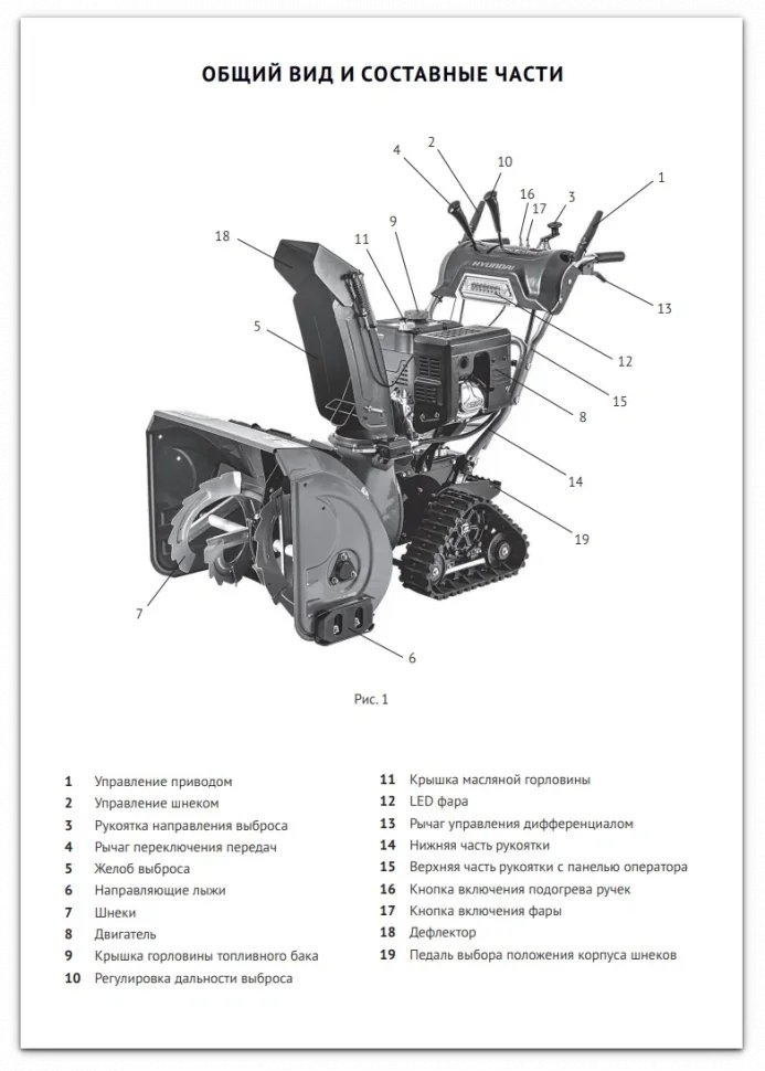 Снегоуборщик Hyundai S 7713-T гусеничный