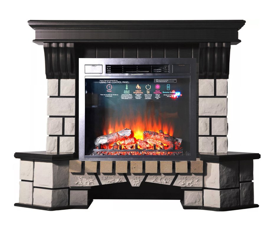 Каминокомплект Interflame Экстер угловой венге с очагом Sirius 30 LED FX Black