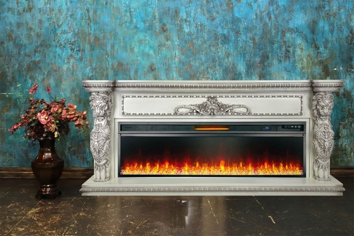 Каминокомплект Royal Flame Windsor с очагом Vision 60 LED слоновая кость с патиной