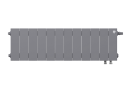 Биметаллический радиатор отопления Royal Thermo PianoForte 200 12 секций Silver Satin VDR