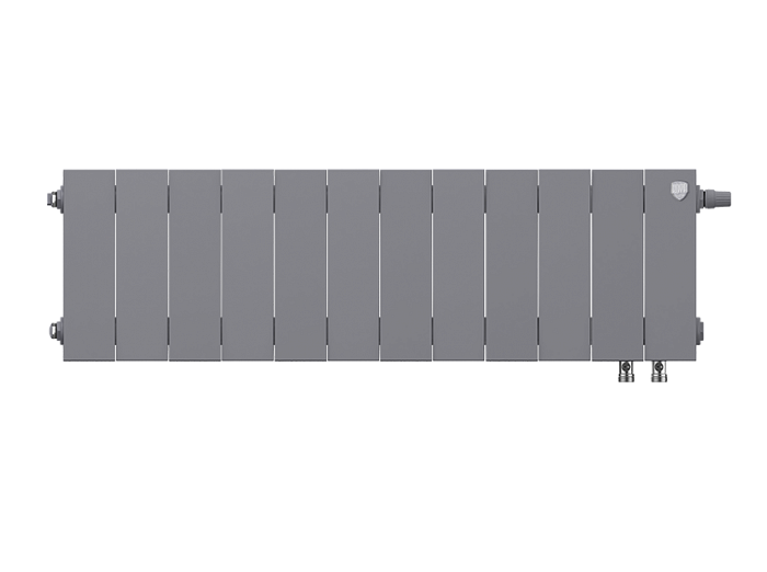 Биметаллический радиатор отопления Royal Thermo PianoForte 200 12 секций Silver Satin VDR