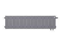 Биметаллический радиатор отопления Royal Thermo PianoForte 200 14 секций Silver Satin VDR