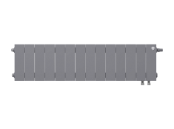 Биметаллический радиатор отопления Royal Thermo PianoForte 200 14 секций Silver Satin VDR